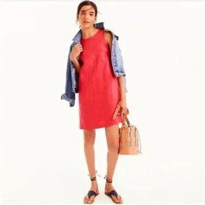 & Other Stories Red Sleeveless Shift Christmas Holiday Textured Mini Casua Dress